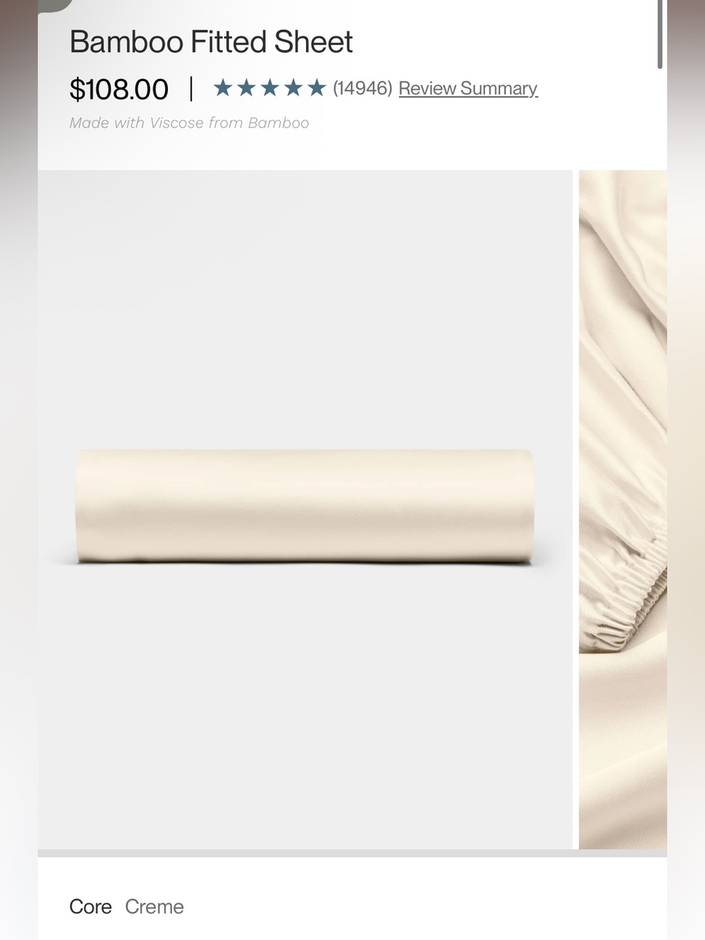 Bamboo Fitted Sheet — Cozy earth Creme